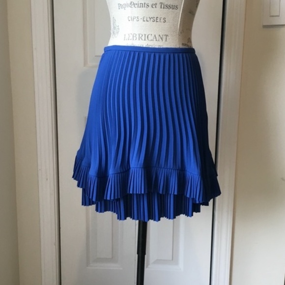Banana Republic Tiered Pleated Skirt Cobalt Blue 6 - Picture 3 of 11
